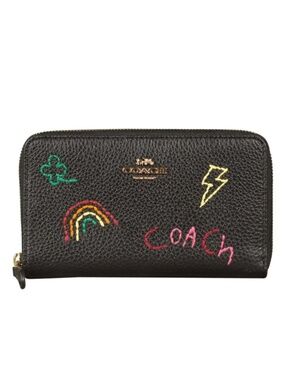 Coach Medium Zip Wallet with Diary Embroidery